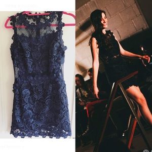 Topshop Lace Dress Blue